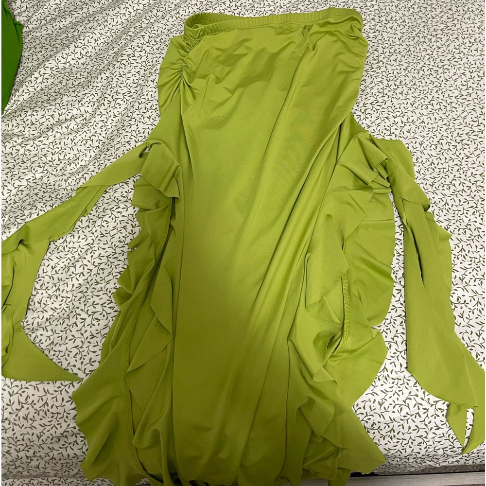 Long green going out skirt